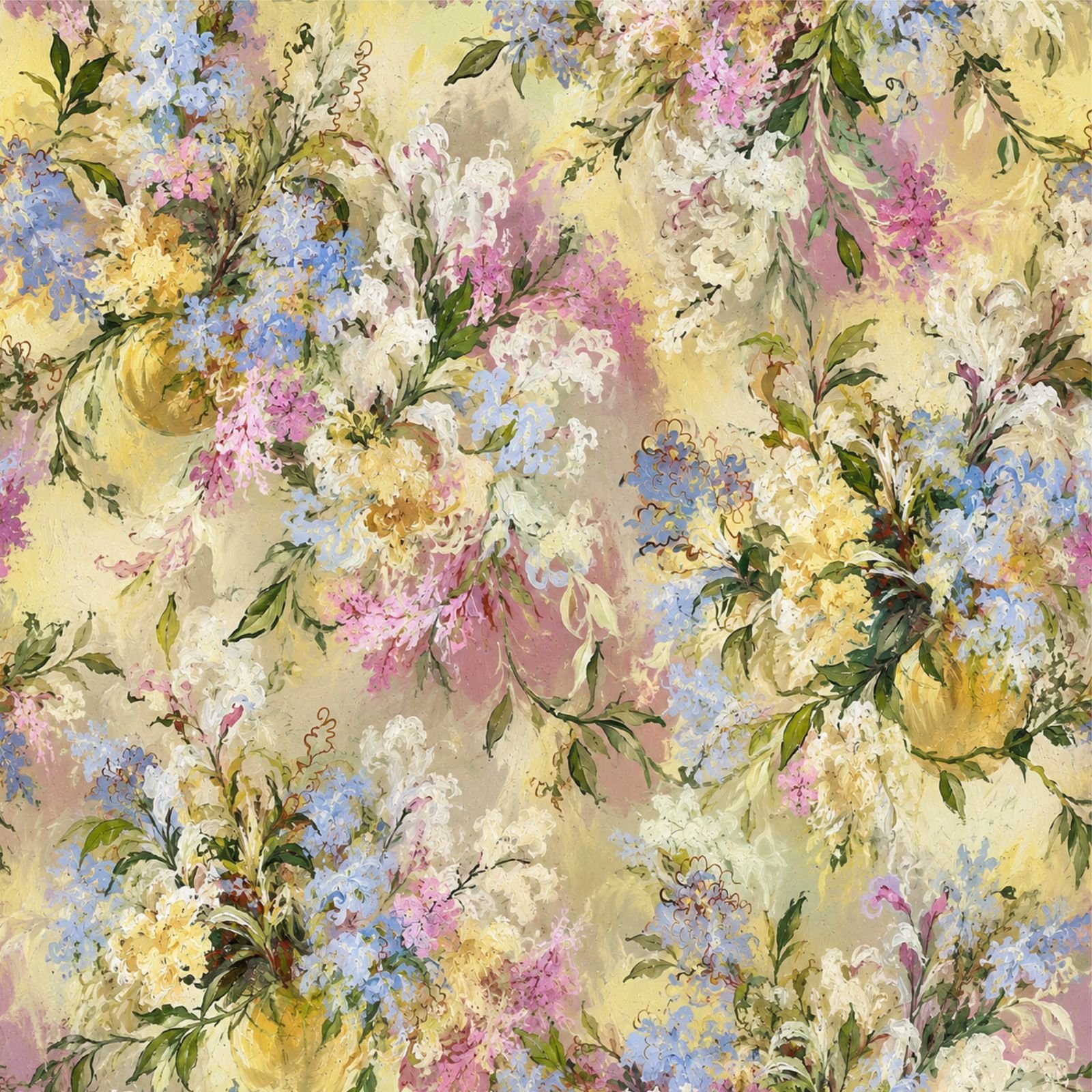 Lavender and white abstract seamless pattern with soft fluid marble-like textures and layered organic shapes.
