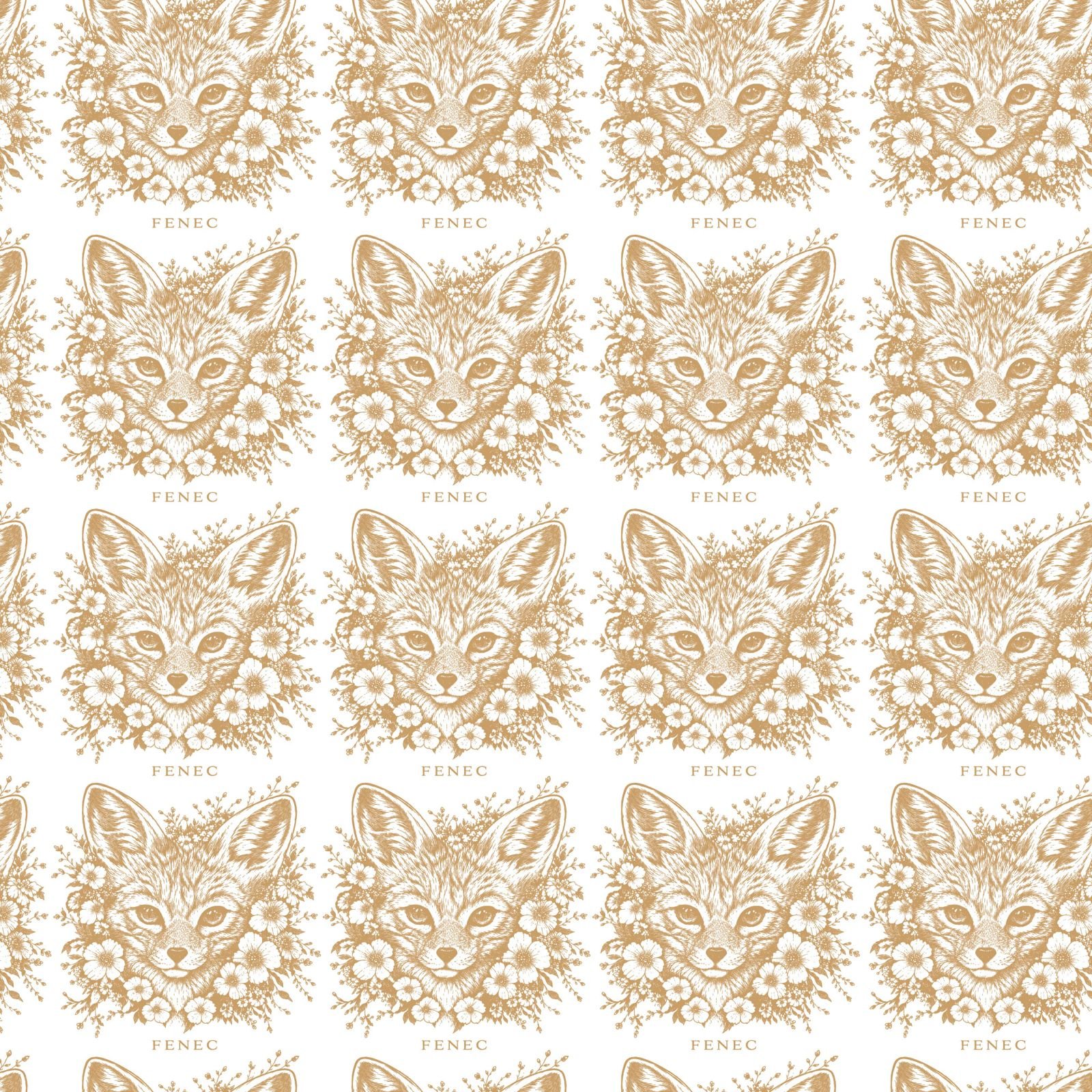 Red Fox & Floral Seamless Pattern Design