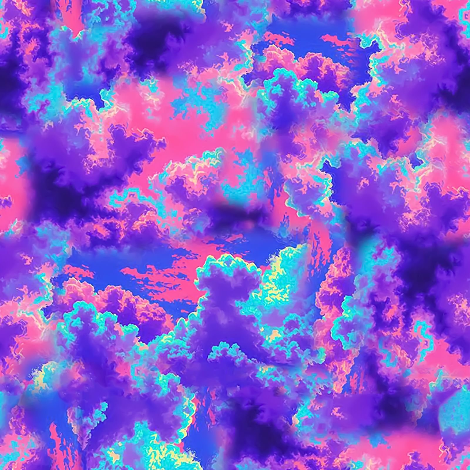 Colorful neon purple pink and blue abstract seamless pattern with vibrant organic texture for textile design